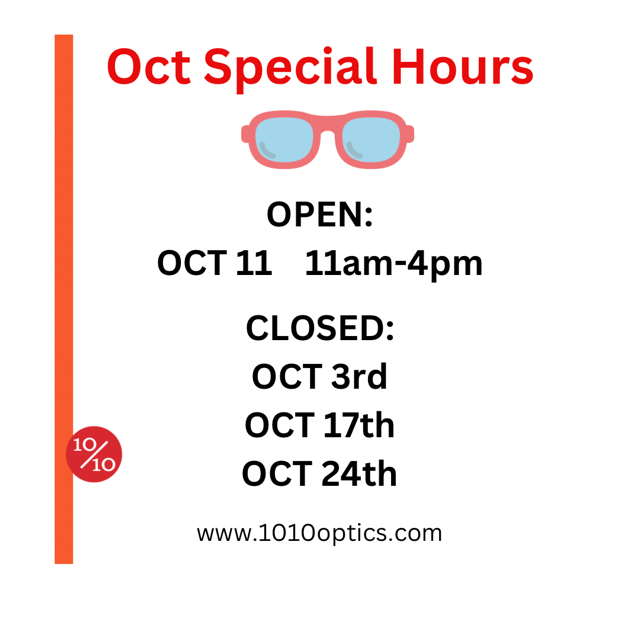 October Special Hours